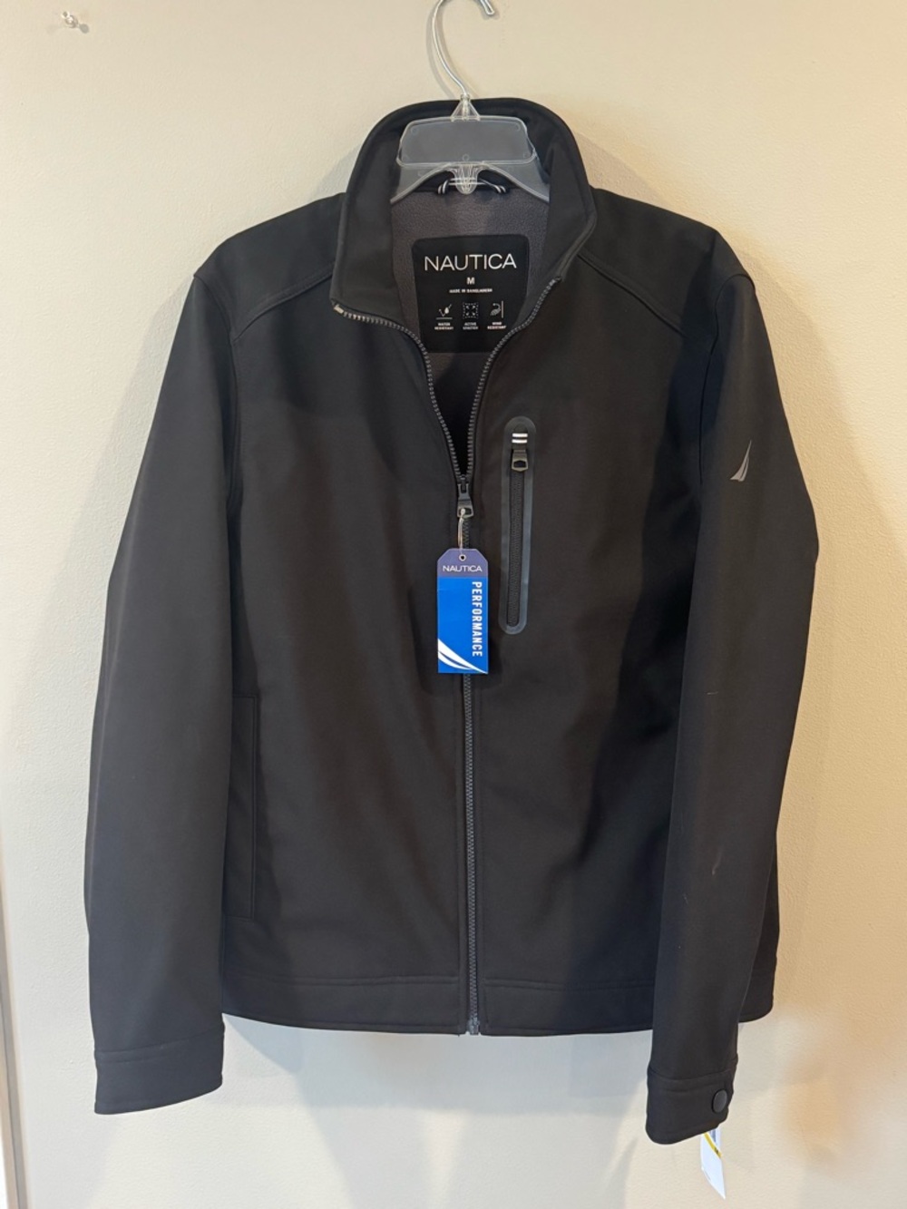 Nautica Men's Black Performance Softshell Jacket water Resistant